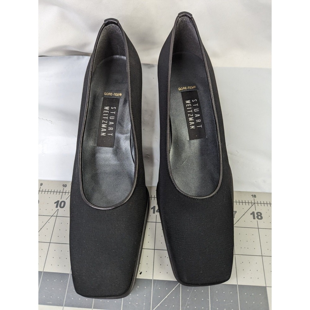 Stuart Weitzman Black Womens Shoe Sz 7 B Square Toe